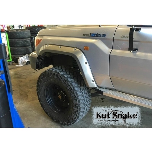 KUT SNAKE FLARES For Toyota Landcruiser 79 series 2007 Onwards ABS Moulded 2pce
